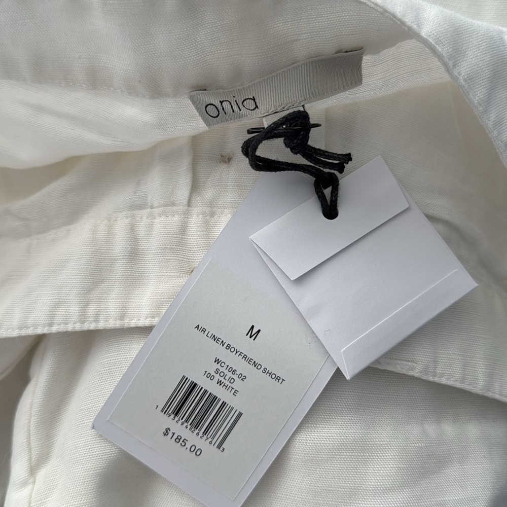 Onia Air Linen Boyfriend Short Solid White NWT size medium - Picture 2 of 9
